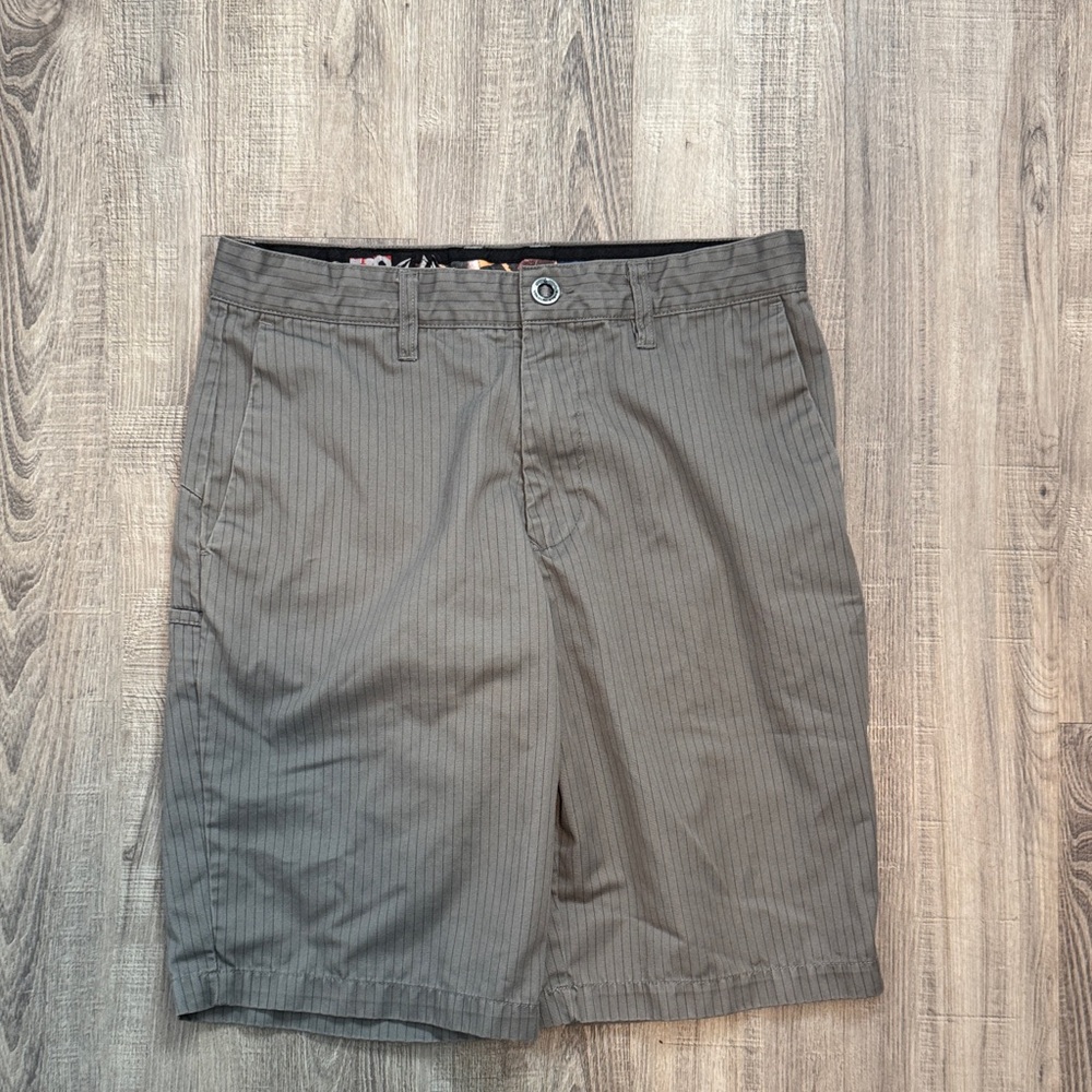 Volcom Men's Charcoal Pinstripe Shorts
